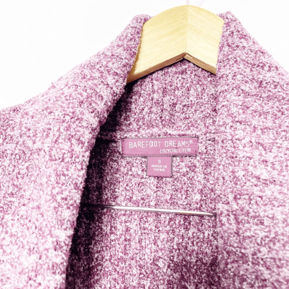 BAREFOOT DREAMS COZY CHIC LITE Montecito Cardi Cardigan 494 Plum WOMENS SMALL s - Picture 3 of 6